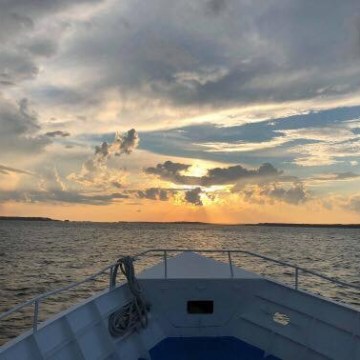 Captain Mark's boat taking sunset cruise